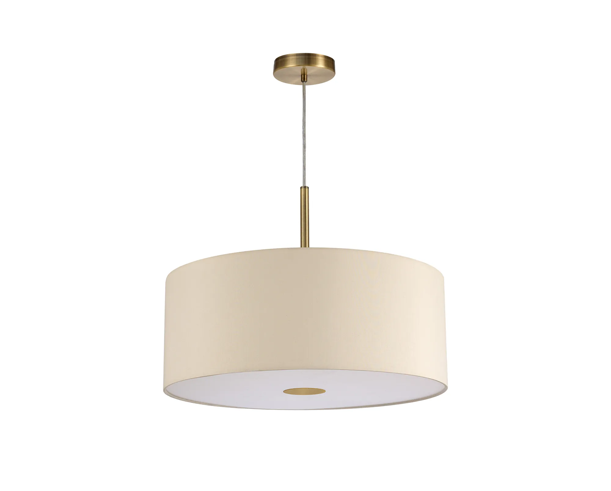 Baymont 50cm Pendant 1 Light Antique Brass, Ivory Pearl, Frosted Diffuser DK0223  Deco Baymont AB IV
